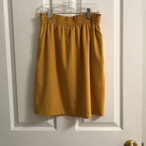 Mustard knee length skirt